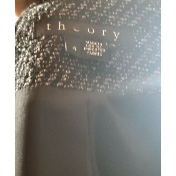 Theory Kinde Women's Tweed Zip-Front Jacket, Black Size 4 Pre-owned - Picture 8 of 8